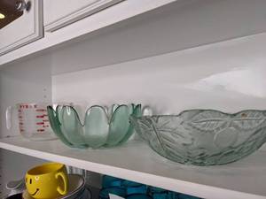 lot 127 image: Measuring Cup and Two Decorative Glass Bowls