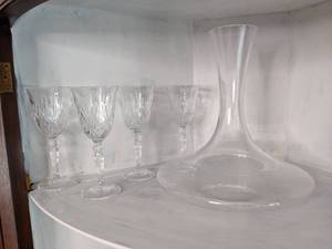 lot 43 image: Wine Glasses and Red Wine Decanter