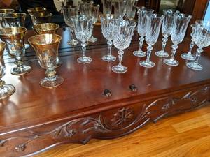 lot 20 image: Variety of Crystal and Cobalt Glasses and Goblets