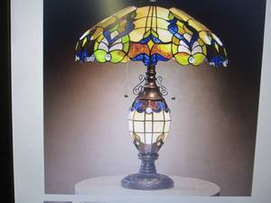 Wicklow Stained Glass Table Lamp op...