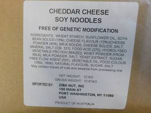 10 kg Box of Cheddar Cheese Soy Noo...