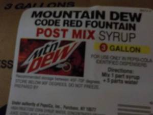 2 - 3 Gallon Mountain Dew Code Red ...