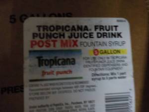5 Gallon Tropicana Fruit Punch Juic...