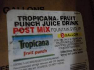 5 Gallon Tropicana Fruit Punch Juic...