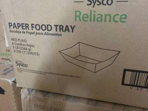 Case of Sysco Reliance Paper Food T...