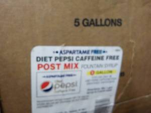 2 - 5 Gallon Diet Pepsi Caffeine Fr...