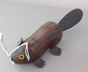 lot 17 image: Ron Jacobs Beaver Decoy