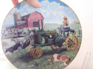 lot 76 image: Collectible Plate, 3 John Deere L-110 & 7220 Tractors
