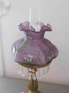 lot 95 image: Purple 21 Fenton Lamp