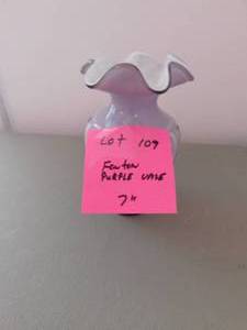 lot 109 image: Purple 7 Fenton Vase