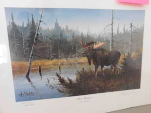 lot 165 image: Les Kouba  Moose Hang Out Print