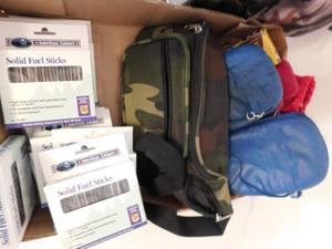 lot 195 image: Hand Warmers, Fuel Sticks, & 2 Pouches