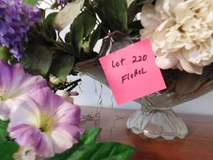 lot 220 image: Faux Flowers & Vases