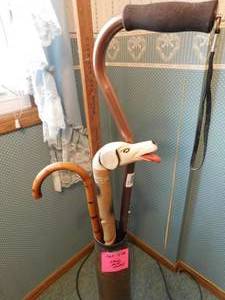 lot 248 image: Shell Cane Holder with Canes