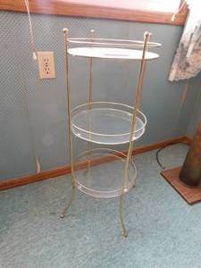 lot 250 image: Brass & Glass 3 Tier Shelf