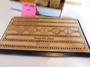 lot 343 image: Cribbage Board & Misc. Items