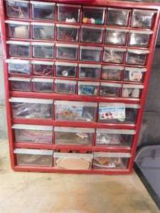 lot 378 image: 3 - Nut & Bolt Bins - contents included