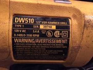 lot 17 image: DeWalt 12 Inch VSR Hammer Drill