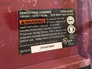 lot 20 image: Chicago Electric Demolition Hammer
