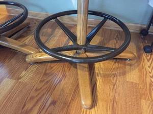 lot 89 image: Two Swivel Padded Bar Stools