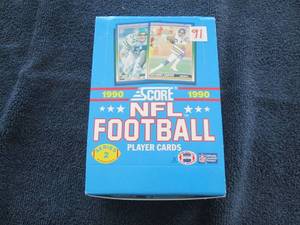 1990 Score Football Wax Box...