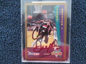Clyde Drexler Autograph Card w Cer...