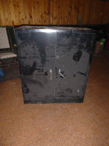 lot 70 image: Black Metal Cabinet