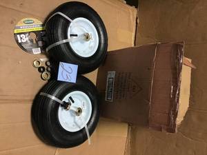 13 in. Pneumatic Wheelbarrow Tire (2-Pack) by Farm &amp Ranch in good condition
