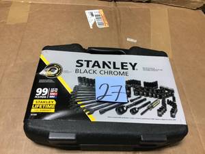 14 in. &amp 38 in. Drive Black Chrome Laser Etched SAE &amp Metric Mechanics Tool Set (99-Piece) by Stanley in good condition