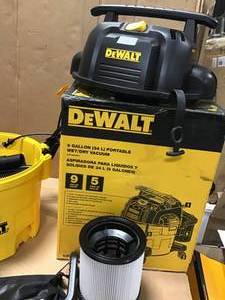 9 Gal. 5 Peak HP WetDry Vacuum by DEWALT in good condition