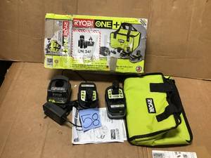 18-Volt ONE LITHIUM HP 3.0 Ah Battery (2-Pack) Starter Kit with Charger and Bag by RYOBI in good condition
