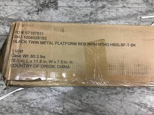 Grandon Black Metal Twin Platform Bed with Slats (39 in W. X 14 in H.) in good condition