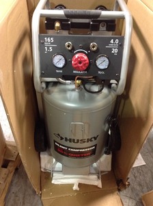 20 Gal. Vertical Electric-Powered Silent Air Compressor by Husky IN GOOD CONDITIONS