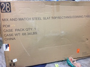 Steel Slat Outdoor Dining Table in good conditions