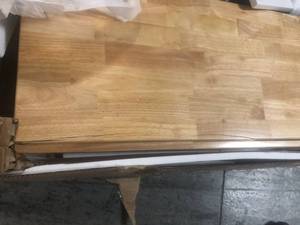 6 ft. Folding Adjustable Height Solid Wood Top Workbench by Husky not used whit small damage please review the photos
