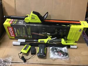 18 in. 40-Volt Lithium-Ion Cordless Pole Hedge Trimmer with 2.0 Ah Battery and Charger Included by RYOBI in good condition&nbsp