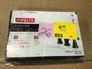Porter 8 in. Widespread 2-Handle Bathroom Faucet in Oil Rubbed Bronze by Delta in good condition&nbsp