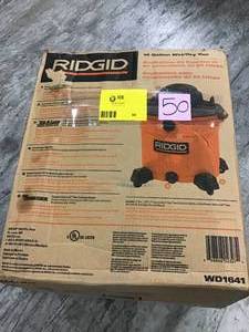16 Gal. 5.0-Peak HP WetDry Shop Vacuum with Filter, Dust Bag, Hose and Accessories by RIDGID in good condition&nbsp