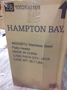 48000 BTU Stainless Steel Patio Heater by Hampton Bay in good conditions
