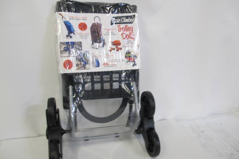 Stair Climber Trolley Dolly, Black Shopping Grocery Foldable Cart Condo Apartment