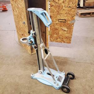 lot 283 image: Target Core Drill Stand DS6C & Gast Oilless Diaphragm Vacuum Pump in custom wooden box
