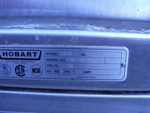 Hobart LX18 Dishwasher 120 volt