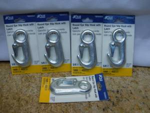 Blue Hawk Zinc-Plated Round Eye Slip Hook with Latch 656924 (Qty 5), (870)