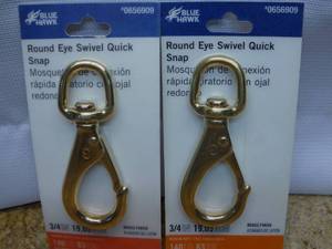 Blue Hawk Brass Round Eye Swivel Quick Snap 656909 (Qty 2), (843)