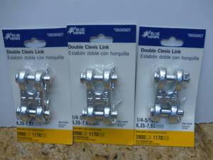 Blue Hawk Zinc-Plated Double Clevis Hook 656907 (Qty 3), (839)