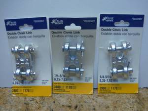 Blue Hawk Zinc-Plated Double Clevis Hook 656907 (Qty 3), (840)
