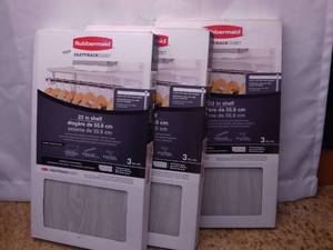 3 Rubbermaid FastTrack 22-in Driftwood Grey Wood Shelf