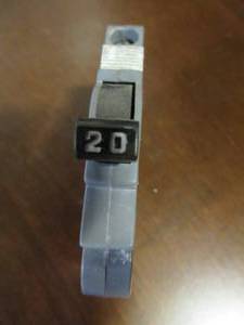 lot 843 image: Federal Pacific StabLok Thin 20 Amp 12 in. Single-Pole Type F UBI Replacement Circuit Breaker, VPKUBIF020N