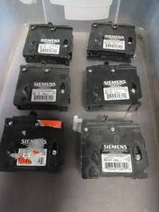 lot 874 image: (6-Pack) Siemens 20 Amp Single-Pole Type QP Circuit Breakers, Q120U