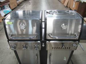lot 117 image: Royal Gourmet 3-Burners Propane Gas Grill and Charcoal Combo Grill in Stainless Steel ZH3003S